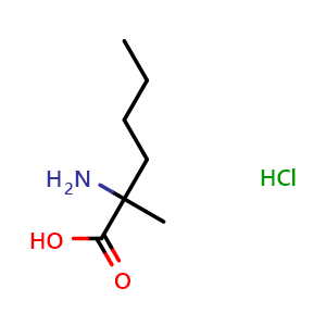 Chemical structure of 2-Methylnorleucine hydrochloride , CAS 88852-94-2, AChemBlock AD292308
