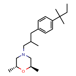 Chemical structure of rel-(2R,6R)-4-[3-[4-(1,1-Dimethylpropyl)phenyl]-2-methylpropyl]-2,6-dimethylmorpholine , CAS 2134097-34-8, AChemBlock AD292315