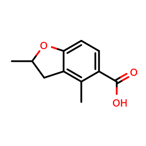 Chemical structure of 2,4-Dimethyl-2,3-dihydrobenzofuran-5-carboxylic acid , CAS 898746-74-2, AChemBlock AD292318