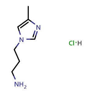 Chemical structure of 3-(4-Methyl-1H-imidazol-1-yl)propan-1-amine hydrochloride , CAS 95082-20-5, AChemBlock AD292321