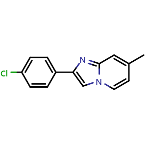 Chemical structure of 2-(4-Chlorophenyl)-7-methylimidazo1,2-apyridine , CAS 65964-62-7, AChemBlock AD292323