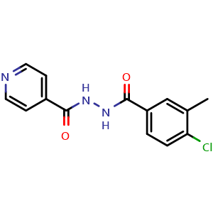 Chemical structure of N'-(4-Chloro-3-methylbenzoyl)isonicotinohydrazide , CAS 21150-05-0, AChemBlock AD292334