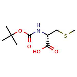 Chemical structure of Boc-D-Cys(Me)-OH , CAS 544480-62-8, AChemBlock AD292350