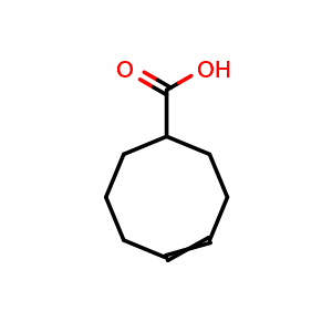 Chemical structure of Cyclooct-4-ene-1-carboxylic acid , CAS 4103-10-0, AChemBlock AD292377