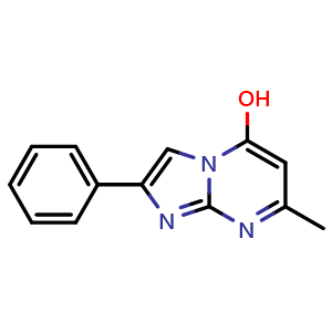 Chemical structure of 7-Methyl-2-phenylimidazo[1,2-a]pyrimidin-5-ol , CAS 95980-02-2, AChemBlock AD292378