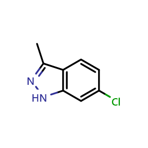 Chemical structure of 6-Chloro-3-methyl-indazole , CAS 55774-25-9, AChemBlock AD292381