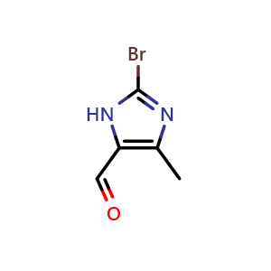 Chemical structure of 2-Bromo-4-methyl-1H-imidazole-5-carboxaldehyde , CAS 146624-47-7, AChemBlock AD292385