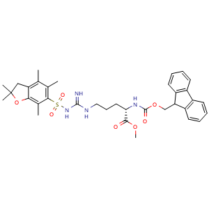 Chemical structure of Fmoc-Arg(pbf)-OMe , CAS 813452-47-0, AChemBlock AD292389
