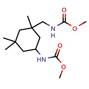 Chemical structure of 1-(Methoxycarbonylamino)-3-[(methoxycarbonylamino)methyl]-3,5,5-trimethylcyclohexane , CAS 112343-34-7, AChemBlock AD292395