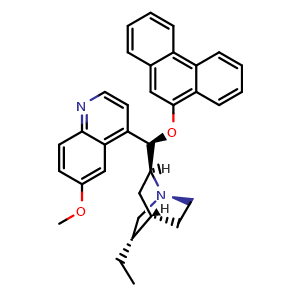 Chemical structure of (8alpha,9R)-10,11-Dihydro-6'-methoxy-9-(9-phenanthrenyloxy)cinchonan , CAS 135096-78-5, AChemBlock AD292397