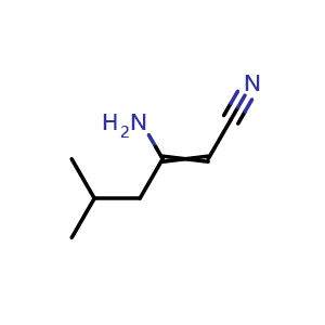 Chemical structure of 3-Amino-5-methyl-2-hexenenitrile , CAS 95882-44-3, AChemBlock AD292404