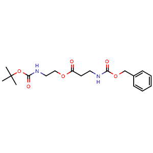 Chemical structure of 2-((tert-Butoxycarbonyl)amino)ethyl 3-(((benzyloxy)carbonyl)amino)propanoate , CAS 2580230-36-8, AChemBlock AD292407