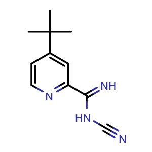 Chemical structure of 4-(tert-Butyl)-N-cyanopicolinimidamide , CAS 3056401-12-5, AChemBlock AD292420