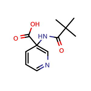 Chemical structure of 3-(Pivaloylamino)nicotinic acid , CAS 879326-77-9, AChemBlock AD292422