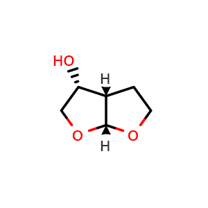 Chemical structure of rel-(3R,3aS,6aR)-Hexahydrofuro[2,3-b]furan-3-ol , CAS 162119-33-7, AChemBlock AD292431