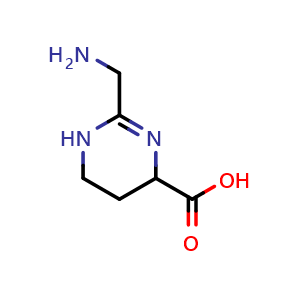 Chemical structure of 2-(Aminomethyl)-1,4,5,6-tetrahydropyrimidine-4-carboxylic acid , CAS 744175-78-8, AChemBlock AD292432