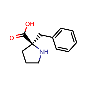 Chemical structure of (R)-2-Benzylpyrrolidine-2-carboxylic acid , CAS 86116-84-9, AChemBlock AD292444
