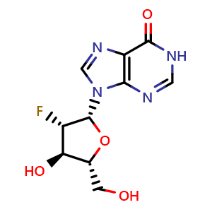 Chemical structure of 2'-Deoxy-2'-fluoroarabino inosine , CAS 98983-40-5, AChemBlock AD292449