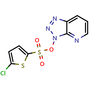 Chemical structure of 2-Thiophenesulfonic acid, 5-chloro-, 3H-1,2,3-triazolo[4,5-b]pyridin-3-yl ester , CAS 3099785-83-5, AChemBlock AD292451