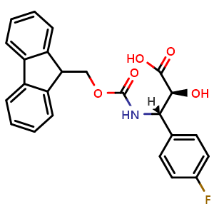 Chemical structure of N-Fmoc-(2S,3S)-3-(4-F-phenyl) isoserine , CAS 959583-03-0, AChemBlock AD292457