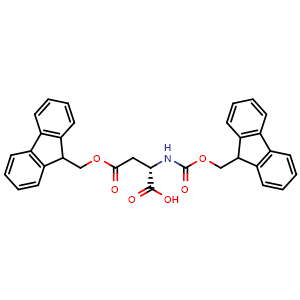 Chemical structure of Fmoc-Asp(Ofm)-OH , CAS 608512-85-2, AChemBlock AD292458