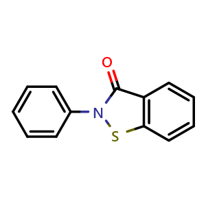 Chemical structure of 2-Phenylbenzo[d]isothiazol-3(2H)-one , CAS 2527-03-9, AChemBlock AD292459