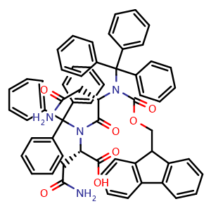 Chemical structure of Fmoc-Asn(Trt)-Asn(Trt)-OH , CAS 844641-64-1, AChemBlock AD292463