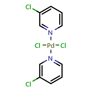 Chemical structure of (SP-4-1)-Dichlorobis(3-chloropyridine-kappaN)palladium , CAS 852573-38-7, AChemBlock AD292464
