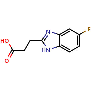 Chemical structure of 3-(5-Fluoro-1H-benzo[d]imidazol-2-yl)propanoic acid , CAS 82138-57-6, AChemBlock AD292478