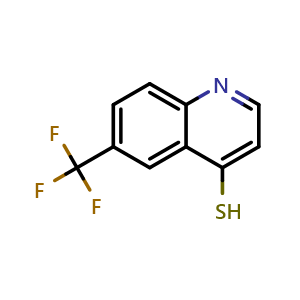 Chemical structure of 6-(Trifluoromethyl)quinoline-4-thiol , CAS 544716-08-7, AChemBlock AD292479