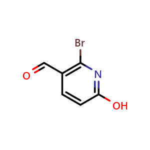 Chemical structure of 2-Bromo-6-hydroxynicotinaldehyde , CAS 1289173-44-9, AChemBlock AD292491
