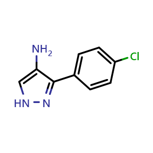 Chemical structure of 3-(4-Chlorophenyl)-1H-pyrazol-4-amine , CAS 91857-91-9, AChemBlock AD292495