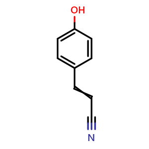 Chemical structure of 3-(4-Hydroxyphenyl)acrylonitrile , CAS 82575-52-8, AChemBlock AD292497
