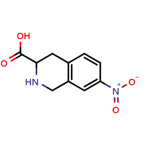 Chemical structure of 7-Nitro-1,2,3,4-tetrahydroisoquinoline-3-carboxylic acid , CAS 233272-36-1, AChemBlock AD292508