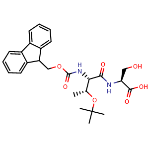 Chemical structure of Fmoc-Thr(tBu)-Ser-OH , CAS 2171282-46-3, AChemBlock AD292510