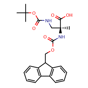 Chemical structure of Fmoc-alpha-Me-L-Dap(Boc)-OH , CAS 1453178-77-2, AChemBlock AD292511