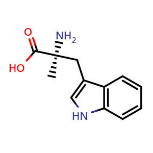 Chemical structure of (S)-2-Amino-3-(1H-indol-3-yl)-2-methylpropanoic acid , CAS 16709-25-4, AChemBlock AD292513