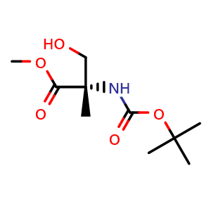 Chemical structure of Boc-2-Me-L-Ser-OMe , CAS 188476-33-7, AChemBlock AD292516