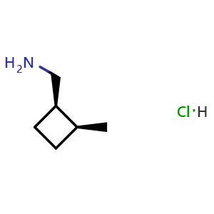 Chemical structure of (cis-2-Methylcyclobutyl)methanamine hydrochloride , CAS 3079304-90-5, AChemBlock AD292528