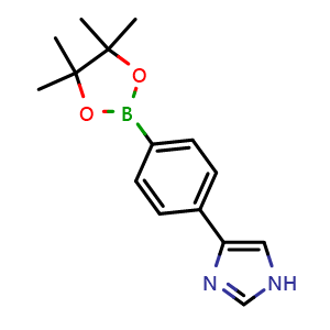 Chemical structure of 4-(1H-Imidazol-4-yl)phenylboronic acid pinacol ester , CAS 2098424-94-1, AChemBlock AD292538