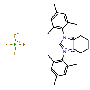 Chemical structure of (3aS,7aS)-1,3-Dimesityl-3a,4,5,6,7,7a-hexahydro-3H-benzo[d]imidazol-1-ium tetrafluoroborate , CAS 372517-05-0, AChemBlock AD292543