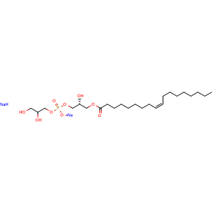 Chemical structure of Sodium 2,3-dihydroxypropyl [(2R)-2-hydroxy-3-[(Z)-octadec-9-enoyl]oxypropyl] phosphate , CAS 326495-24-3, AChemBlock AD292545