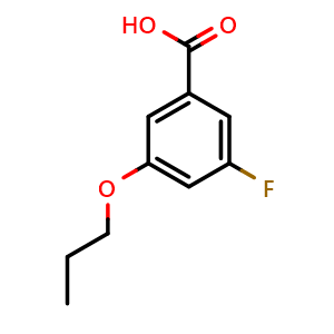 Chemical structure of 3-fluoro-5-propoxybenzoic acid , CAS 1378826-86-8, AChemBlock AD292554