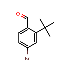 Chemical structure of 4-bromo-2-(tert-butyl)benzaldehyde , CAS 1289261-80-8, AChemBlock AD292558