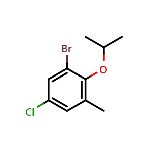 Chemical structure of 1-bromo-5-chloro-2-isopropoxy-3-methylbenzene , CAS 2921832-05-3, AChemBlock AD292560