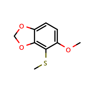 Chemical structure of 5-methoxy-4-(methylthio)benzo[d][1,3]dioxole , CAS 2921725-20-2, AChemBlock AD292584