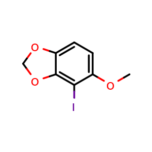 Chemical structure of 4-iodo-5-methoxybenzo[d][1,3]dioxole , CAS 2624384-39-8, AChemBlock AD292585