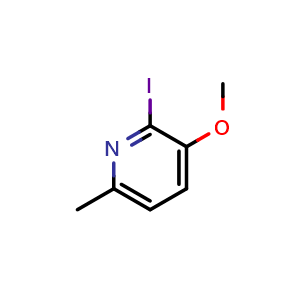 Chemical structure of 2-Iodo-3-methoxy-6-methylpyridine , CAS 154497-82-2, AChemBlock AD292589
