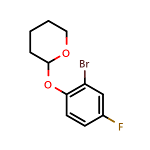 Chemical structure of 2-(2'-Bromo-4-fluorophenoxy)tetrahydro-2H-pyran , CAS 760177-69-3, AChemBlock AD292592