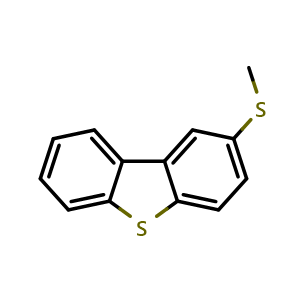 Chemical structure of 2-(methylthio)dibenzo[b,d]thiophene , CAS 113525-40-9, AChemBlock AD292601